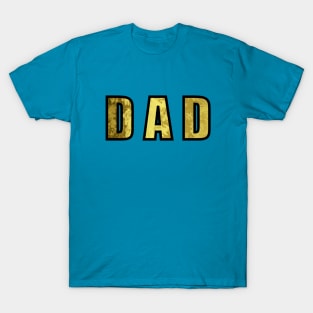 HAPPY Fathers Day Dad Gold Minimal Text T-Shirt